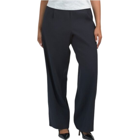 Vince Pants - VINCE Linen Blend Straight Leg Pull On Pants - Marina